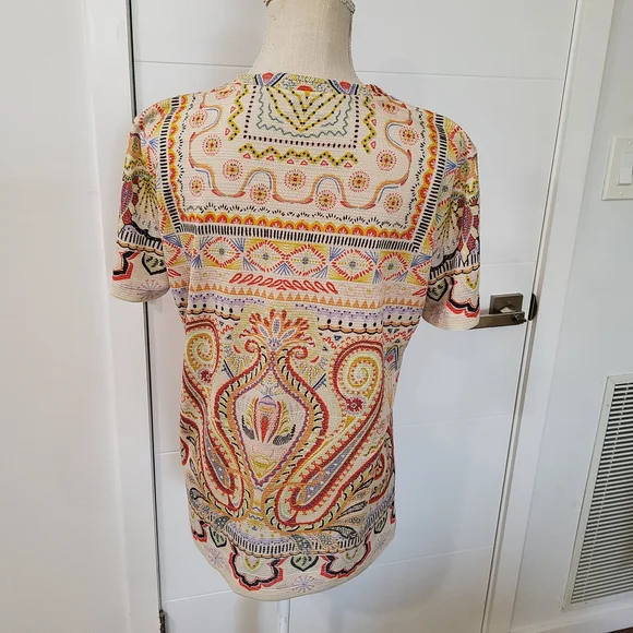 ETRO Jersey Paisley Print T-Shirt Size 42 - Picture 8 of 10